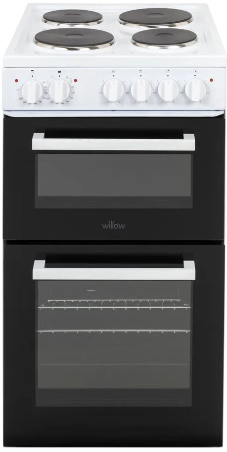 Willow WE50TSW Freestanding Electric Cooker 50cm Twin Cavity White