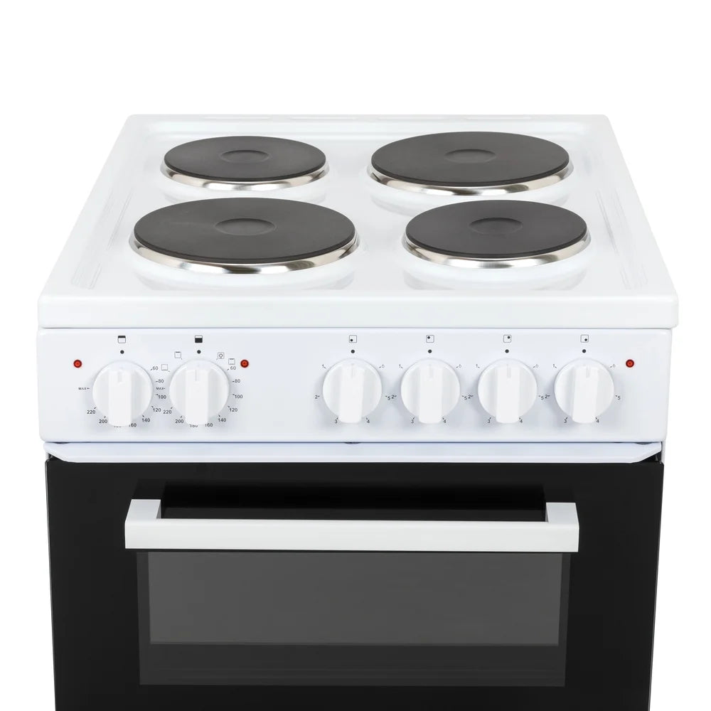 Willow WE50TSW Freestanding Electric Cooker 50cm Twin Cavity White