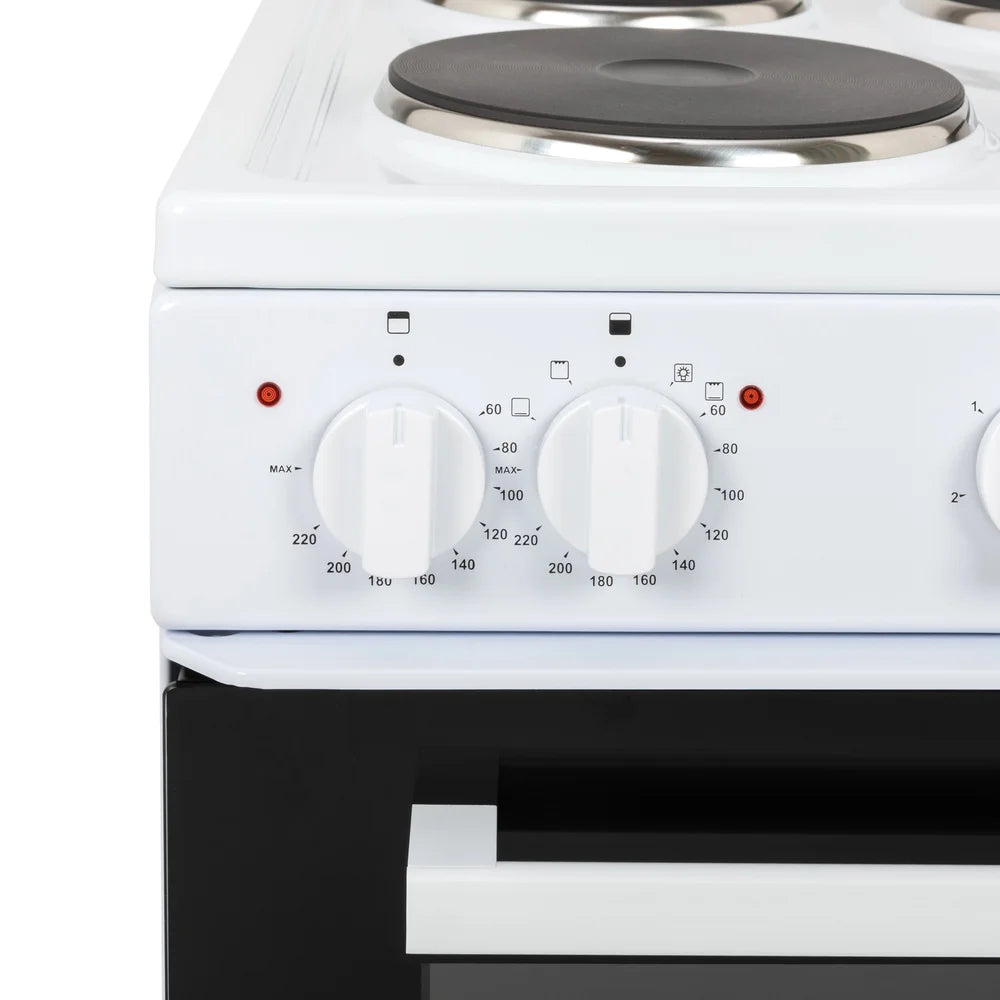 Willow WE50TSW Freestanding Electric Cooker 50cm Twin Cavity White