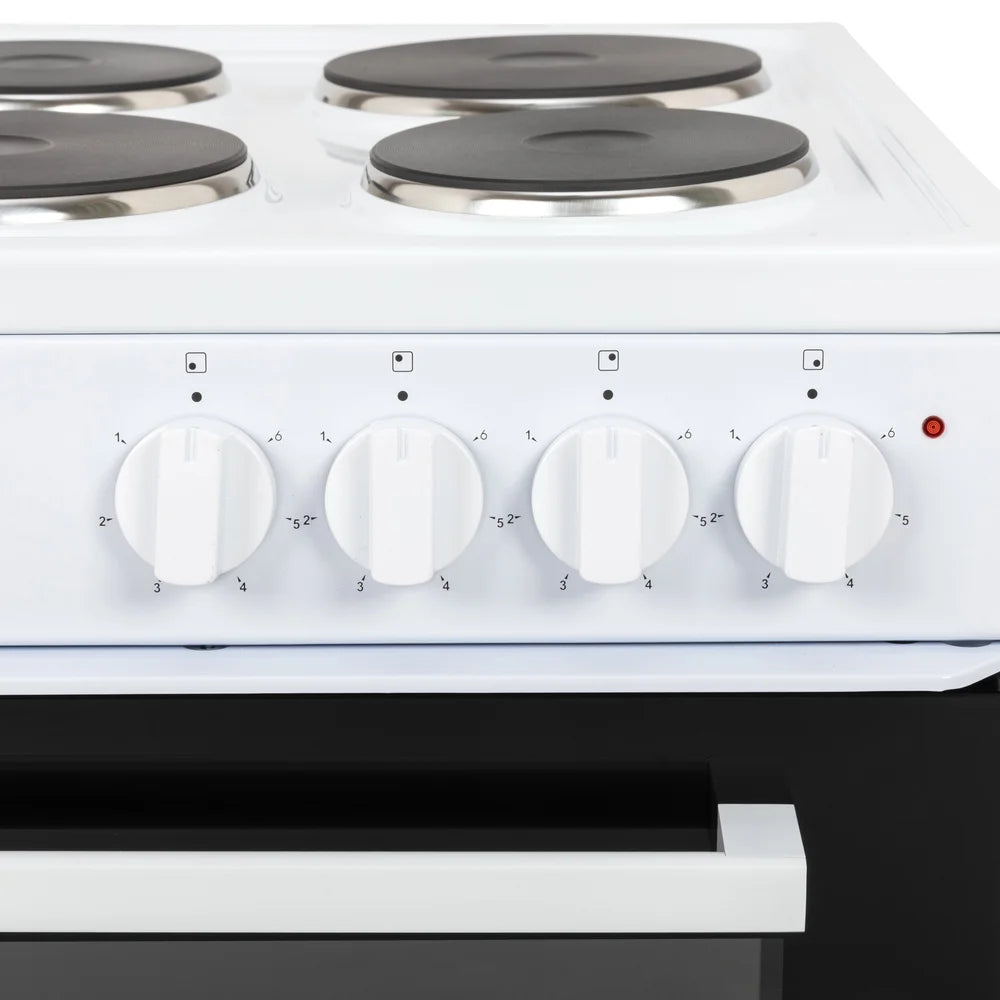 Willow WE50TSW Freestanding Electric Cooker 50cm Twin Cavity White