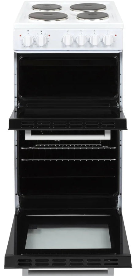 Willow WE50TSW Freestanding Electric Cooker 50cm Twin Cavity White