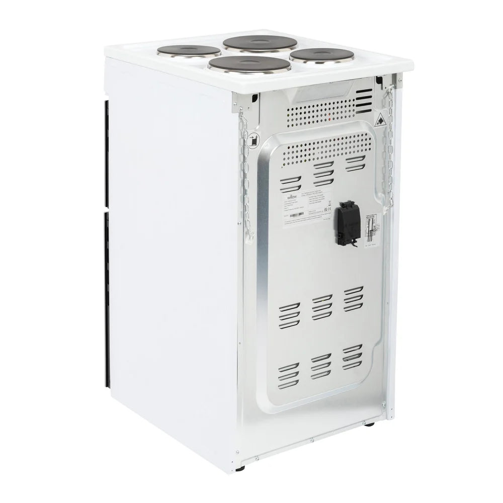 Willow WE50TSW Freestanding Electric Cooker 50cm Twin Cavity White