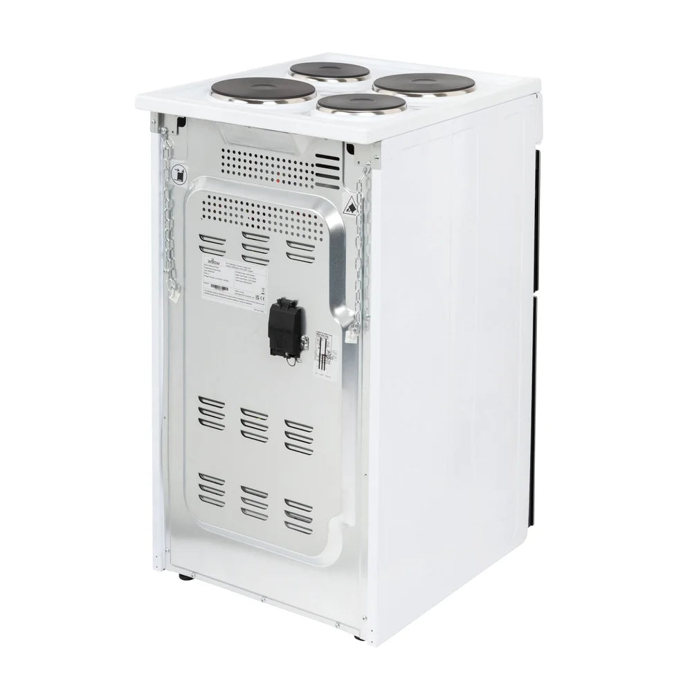 Willow WE50TSW Freestanding Electric Cooker 50cm Twin Cavity White