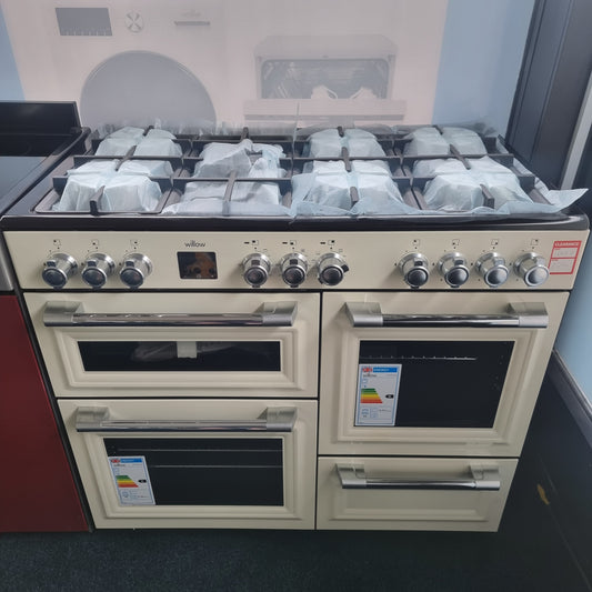 Willow WR100DFCRM Dual Fuel Range Cooker – 100cm – 7 Burner – Cream – Grade A