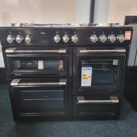 Willow WR100DFBLK Dual Fuel Range Cooker – 100cm – 7 Burner – Black – Grade A