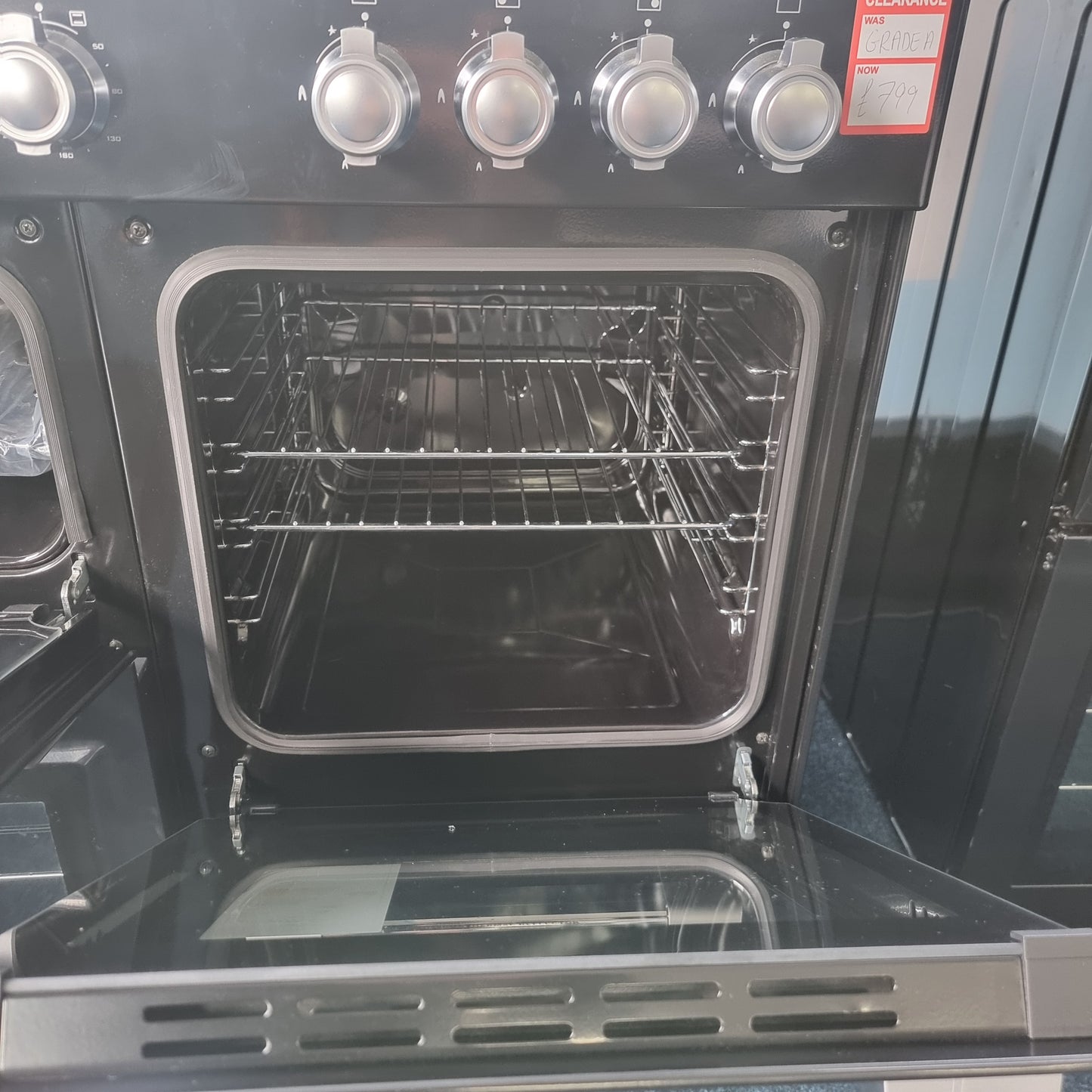Willow WR100DFBLK Dual Fuel Range Cooker – 100cm – 7 Burner – Black – Grade A