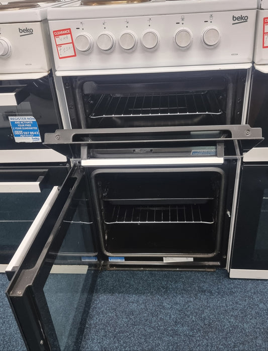 Beko KD533AW 50cm Twin Cavity Electric Cooker – White – Used
