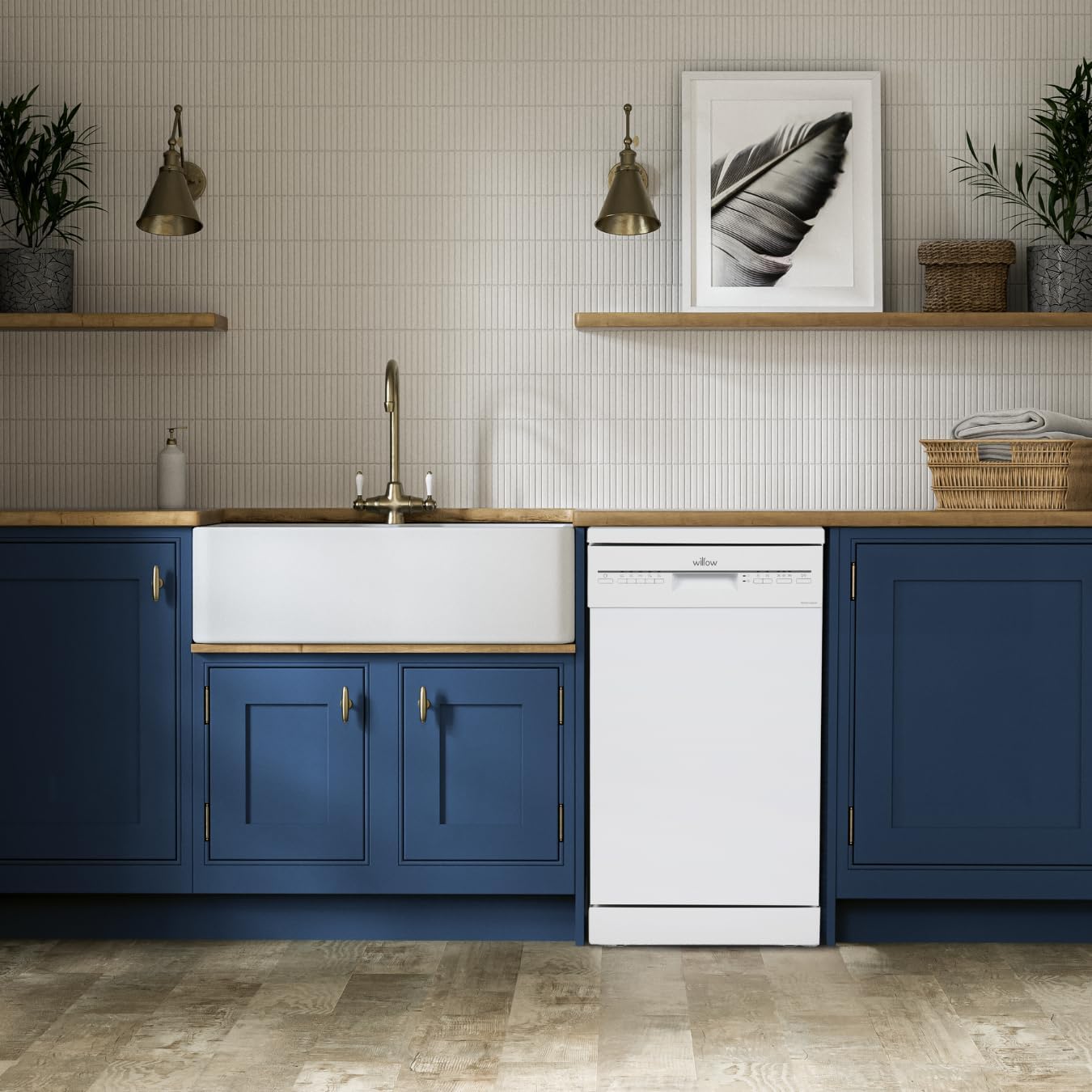 Willow WDW1045W 45cm Freestanding Slimline Dishwasher - White