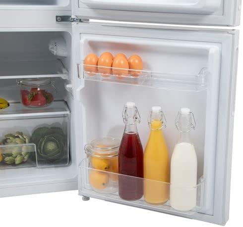 Open Willow WW50UCFF fridge with organized groceries demonstrating storage capacity