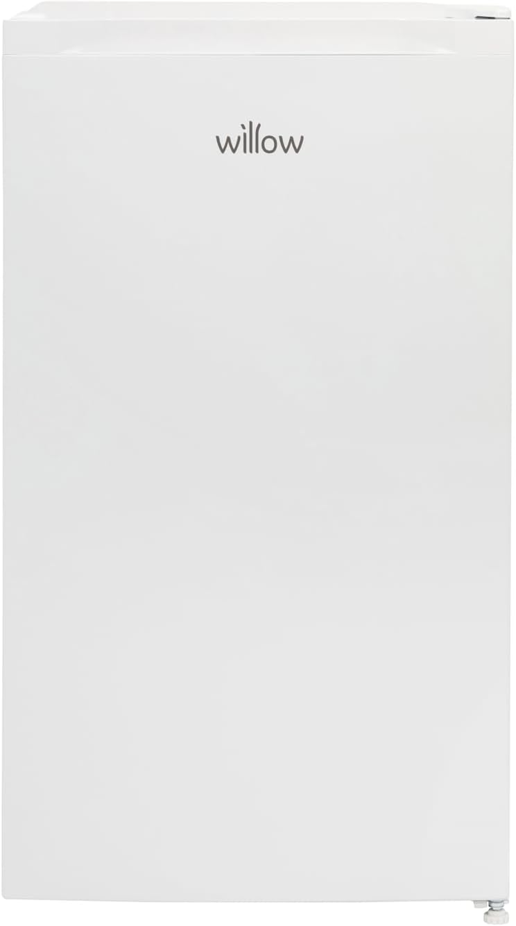 Front view of the Willow WUCFZ48W small under counter freezer in white finish.