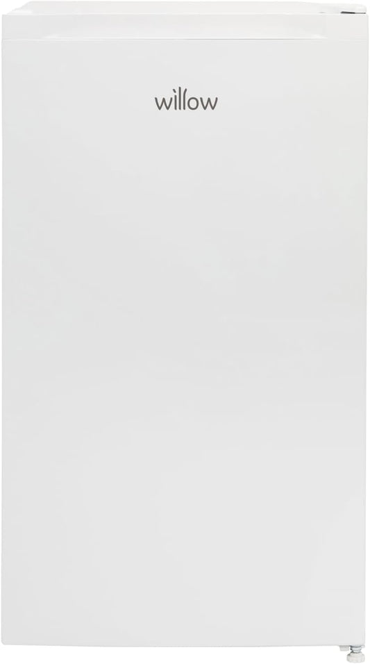 Front view of the Willow WUCFZ48W small under counter freezer in white finish.