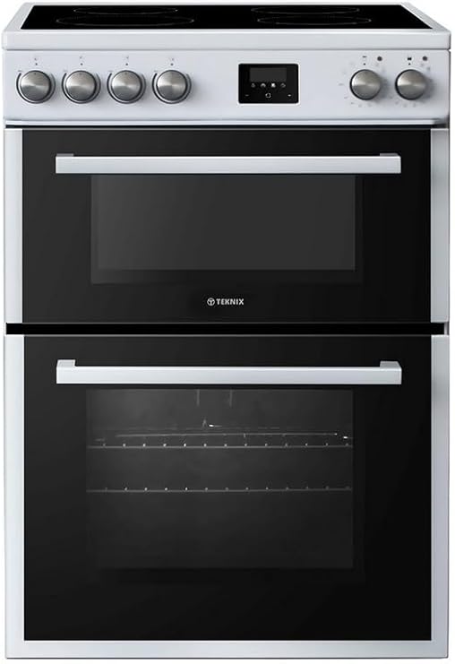 Teknix TKED64W/2 Ceramic Double Oven Cooker 60cm White