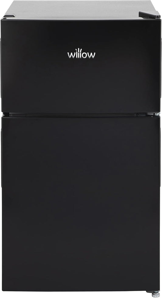 Willow WB50UCFF black under counter fridge freezer with compact modern front-facing design