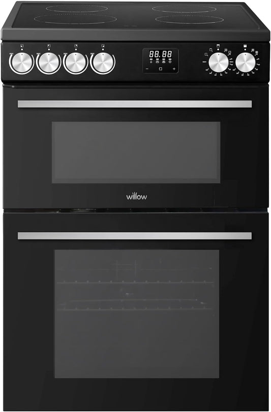 Willow 60cm Electric Double Oven Cooker with Ceramic Hob WDOC60TBL