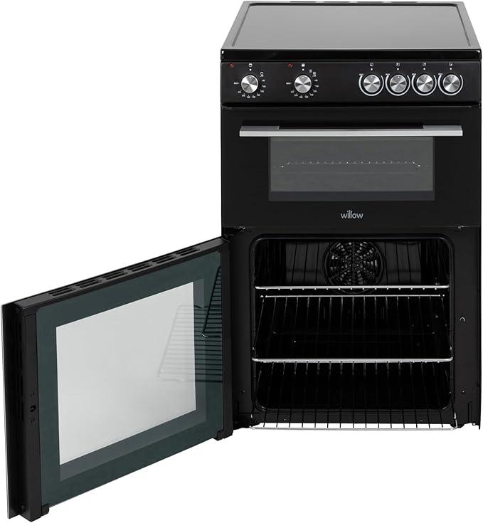 Willow WT60CCB 60cm Double Door Ceramic Electric Cooker - Black