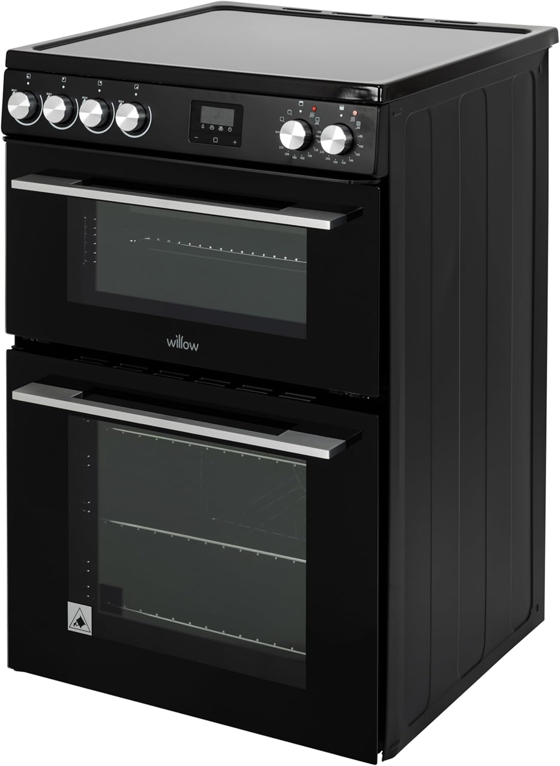 Willow 60cm Electric Double Oven Cooker with Ceramic Hob WDOC60TBL