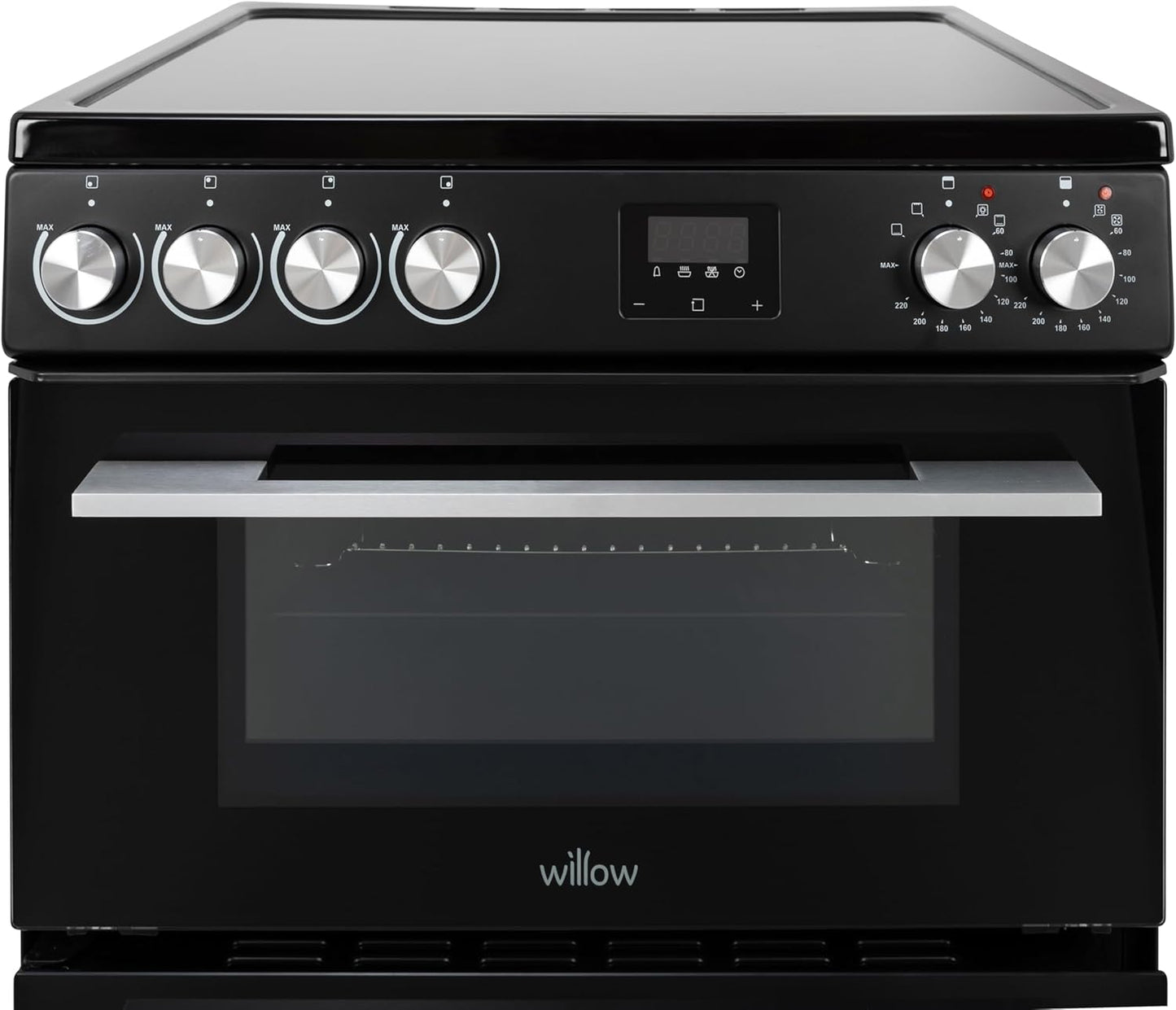 Willow 60cm Electric Double Oven Cooker with Ceramic Hob WDOC60TBL