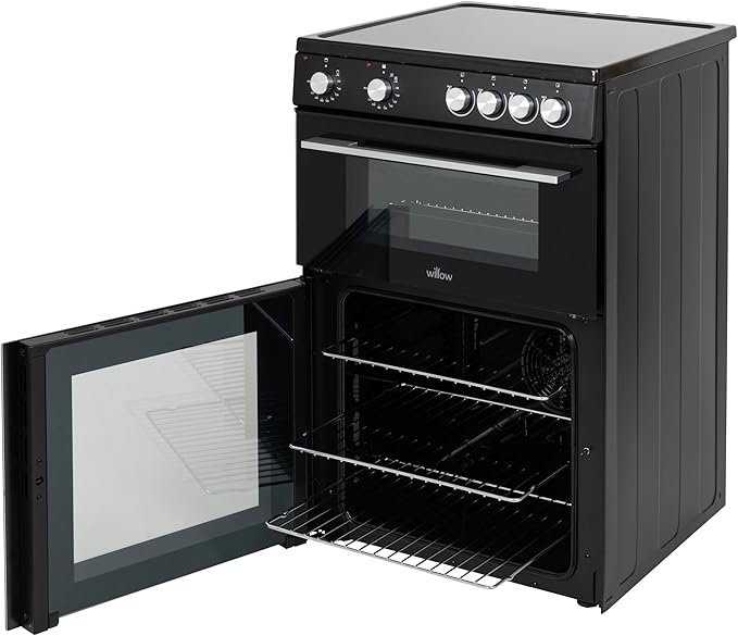 Willow WT60CCB 60cm Double Door Ceramic Electric Cooker - Black