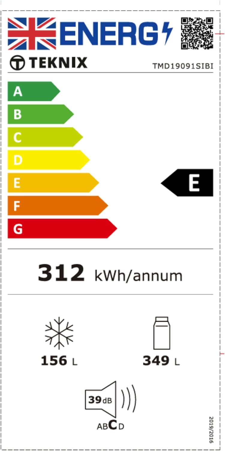 Teknix TMD19091SIBI 505L Multi-Door French Style Fridge Freezer 599 Teknix