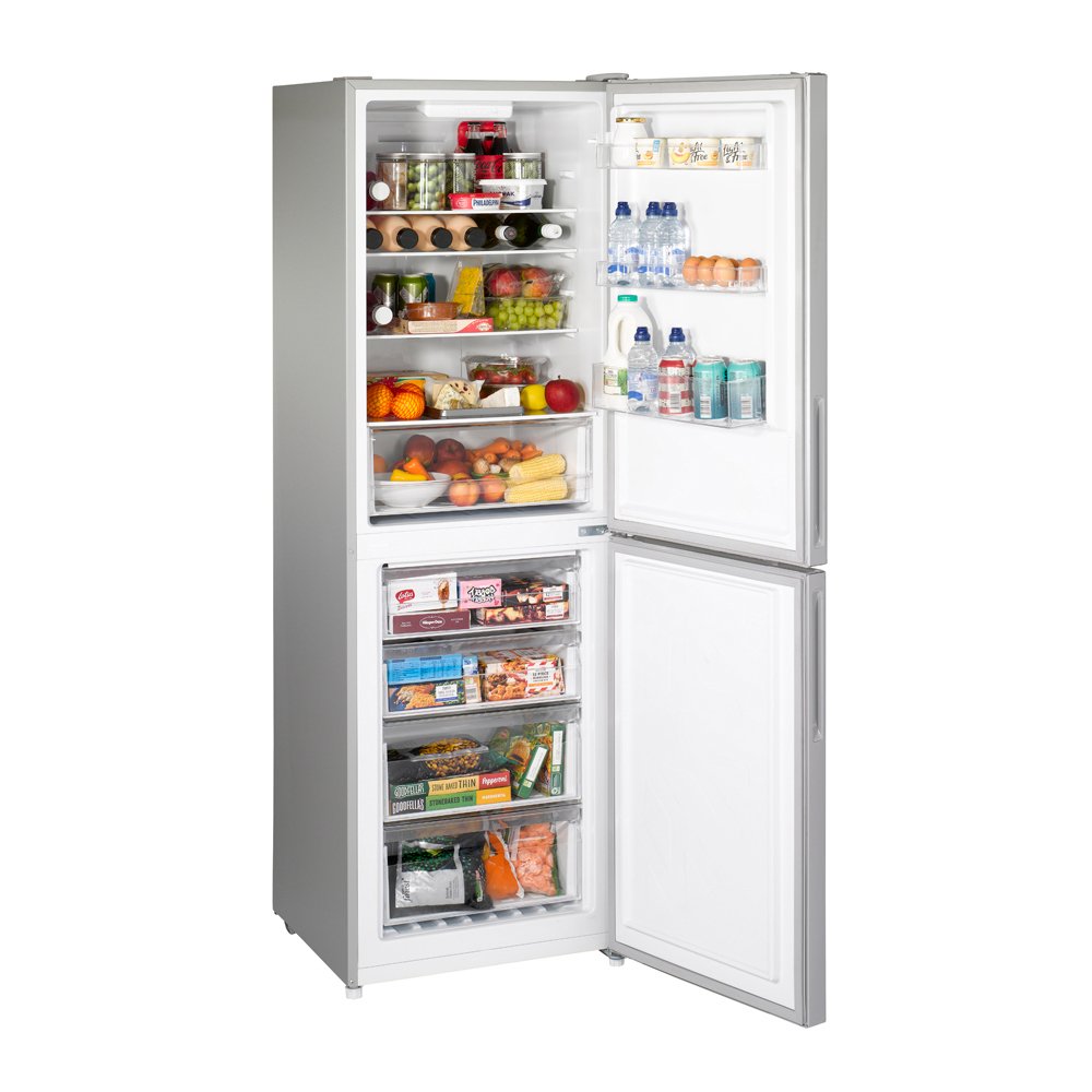 Teknix FF1860SE 60cm Fridge Freezer Total No Frost Silver