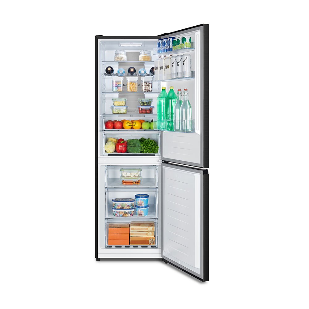 Teknix FFH1865BIX Fridge Freezer Total No Frost 60Cm Black Steel