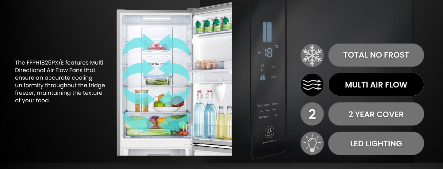 Teknix FFPH1825PX/E Fridge Freezer Frost Free 55Cm Stainless