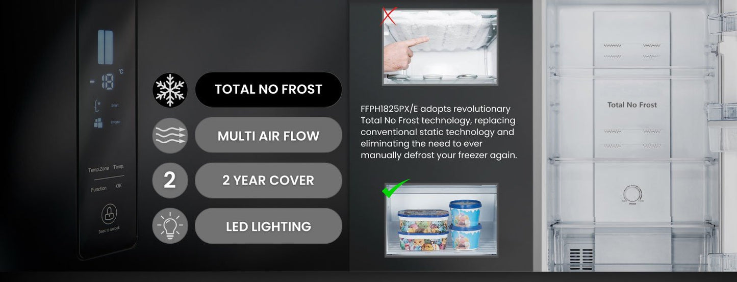 Teknix FFPH1825PX/E Fridge Freezer Frost Free 55Cm Stainless