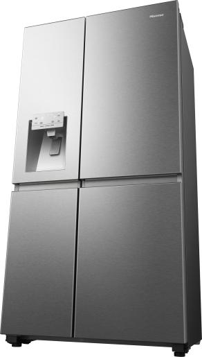Hisense RS818N4IIE American Fridge Freezer Plumb Ice+Water Grey Steel