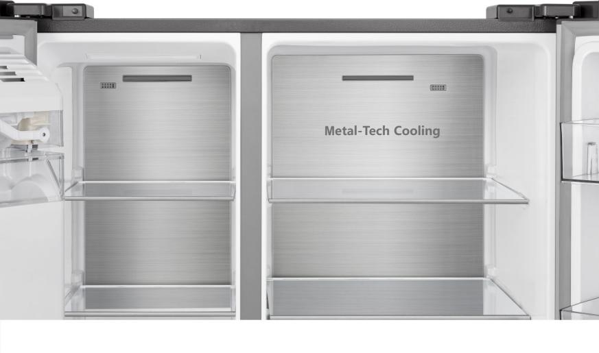 Hisense RS818N4IIE American Fridge Freezer Plumb Ice+Water Grey Steel