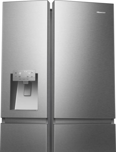 Hisense RS818N4IIE American Fridge Freezer Plumb Ice+Water Grey Steel