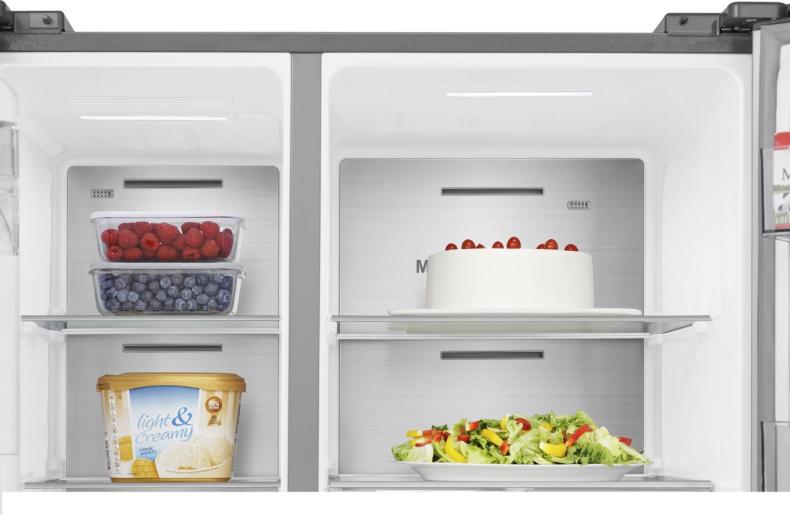 Hisense RS818N4IIE American Fridge Freezer Plumb Ice+Water Grey Steel