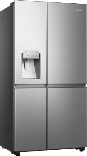 Hisense RS818N4IIE American Fridge Freezer Plumb Ice+Water Grey Steel