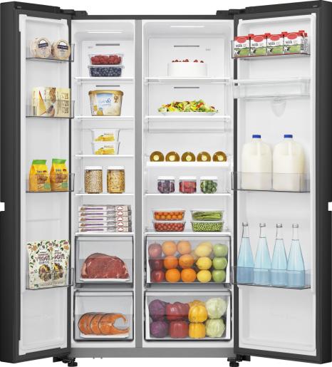 Hisense RS840N4WFE American-Style Smart Fridge Freezer Black Steel