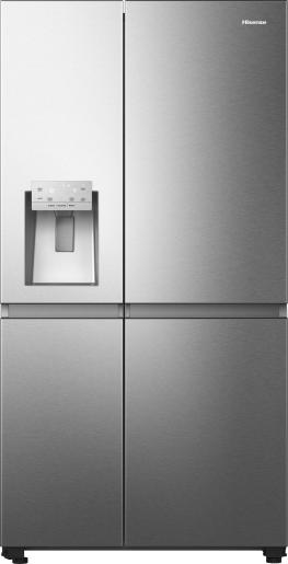 Hisense RS818N4IIE American Fridge Freezer Plumb Ice+Water Grey Steel