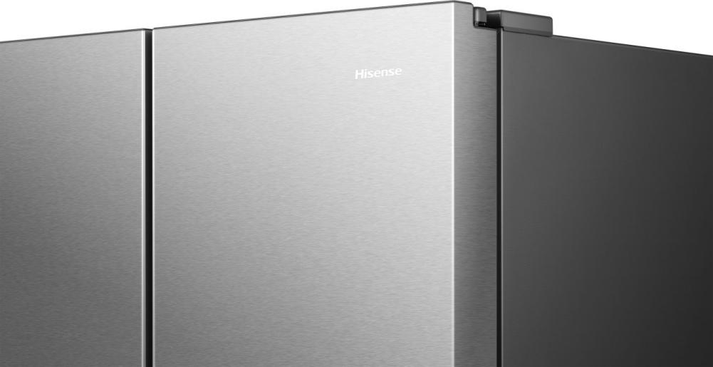 Hisense RS818N4IIE American Fridge Freezer Plumb Ice+Water Grey Steel