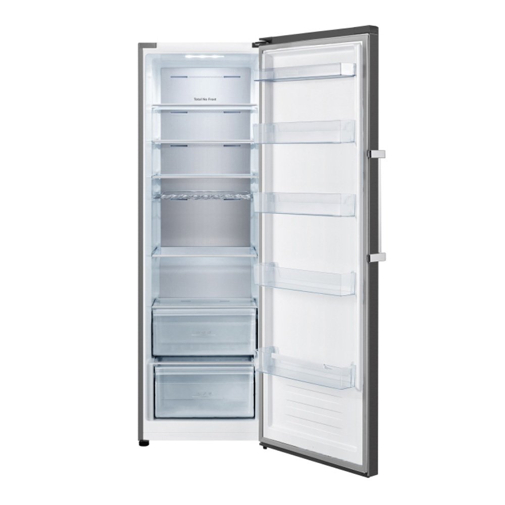 Teknix TH60TLBIX 370L Freestanding No Frost Tall Larder Fridge - Black Steel