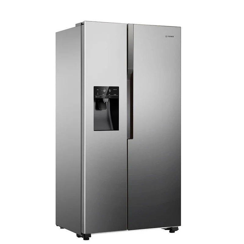 Teknix THSBS1791PLUX American Fridge Freezer Ice + Water Plumbed Inox Silver