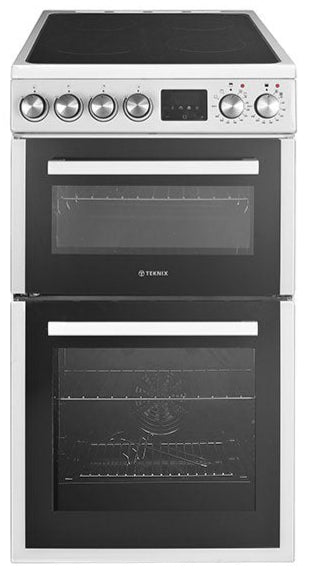 Teknix TKED54W Ceramic Double Oven Cooker 50cm White