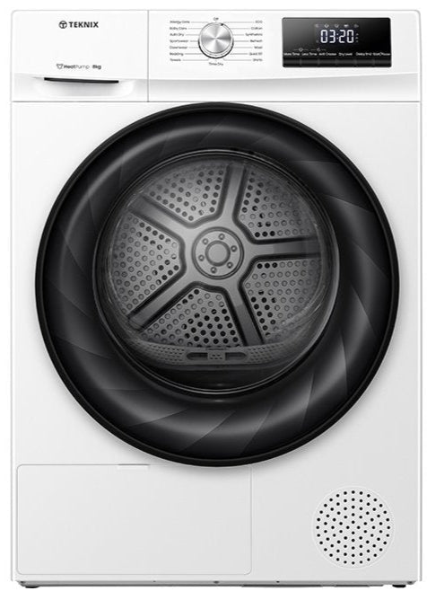 Teknix TKHP8HW 8kg Heatpump Dryer White