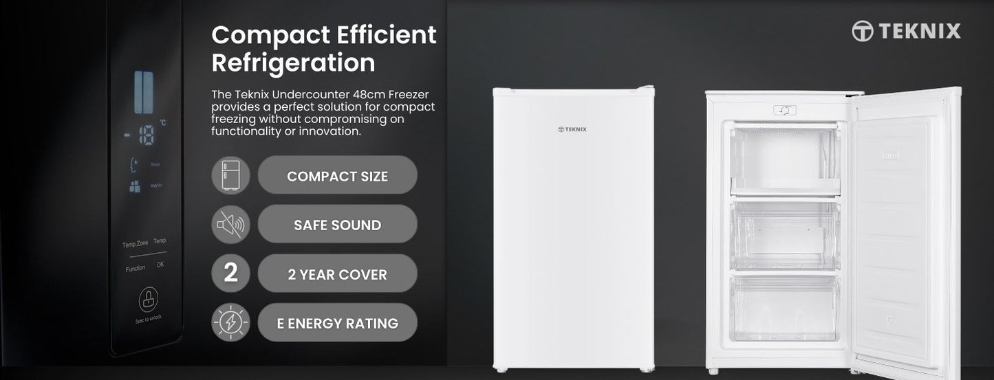 Teknix UC48F2W Undercounter Freezer White