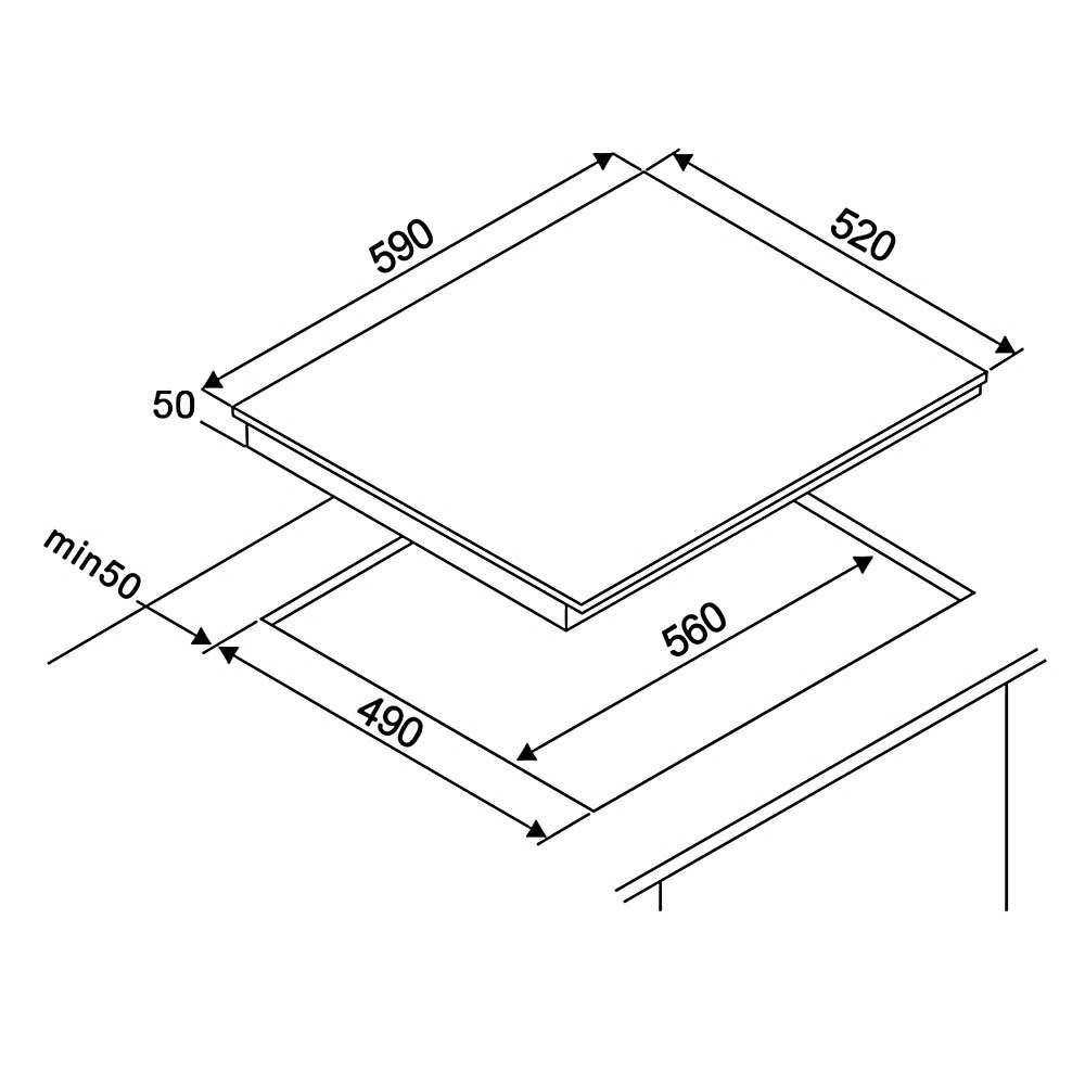 Teknix BITK6SLC Ceramic Hob 60cm Slider Control