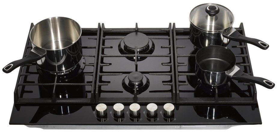 Teknix SCGH751B Glass Gas Hob 75cm Black