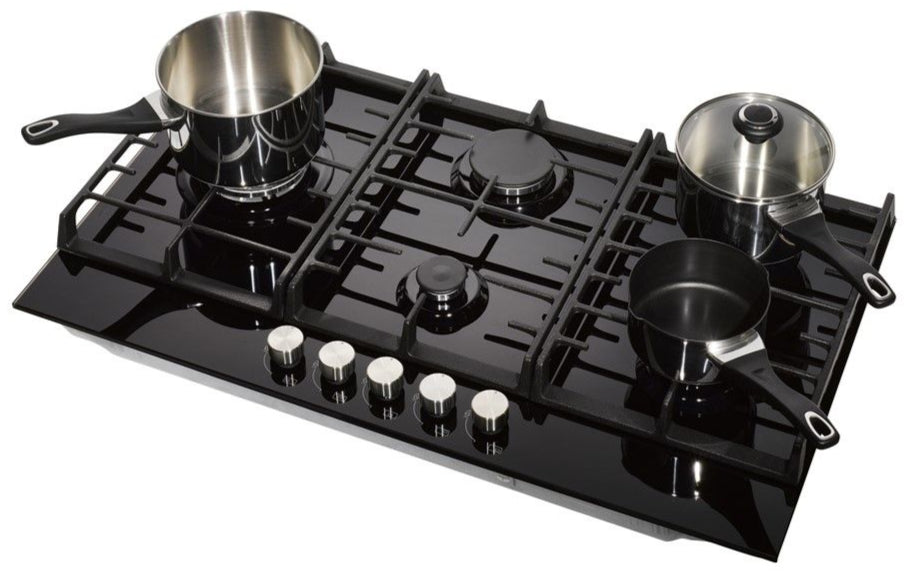 Teknix SCGH751B Glass Gas Hob 75cm Black