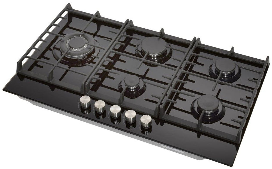 Teknix SCGH91B Glass Gas Hob 90cm Black
