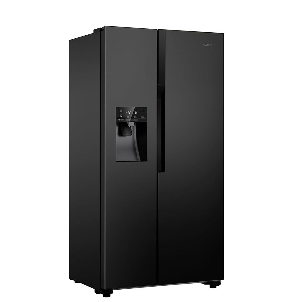 Teknix THSBS1791INBIX American Fridge Freezer Ice + Water Non-Plumb Black Steel