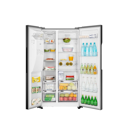 Teknix THSBS1791INBIX American Fridge Freezer Ice + Water Non-Plumb Black Steel