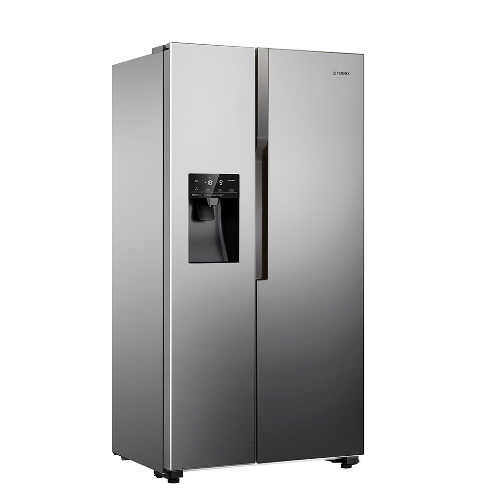 Teknix THSBS1791INX American Fridge Freezer Ice + Water Non-Plumb Inox Silver