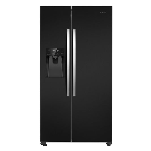 Teknix THSBS1791PLUBIX American Fridge Freezer Ice + Water Plumbed Black Steel