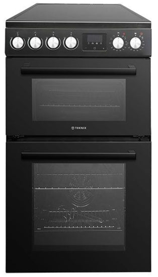 Teknix TKED54B Ceramic Double Oven Cooker 50cm Black