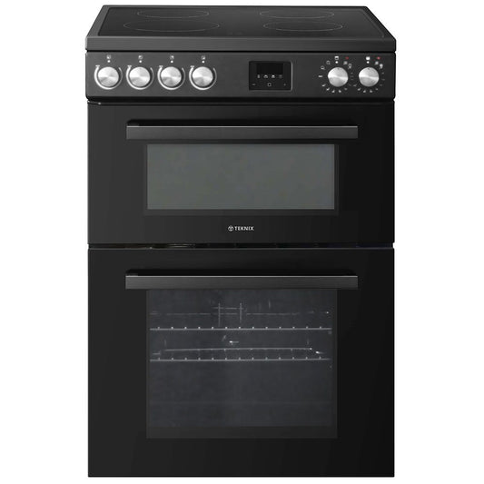 Teknix TKED64B/2 Ceramic Double Oven Cooker 60cm Black